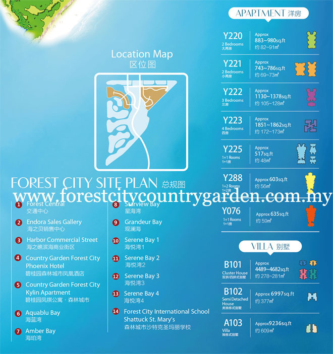 Luxury Services Apartment for Sale, Forest City. For full details, please visit us at www.ForestCity.com.sg